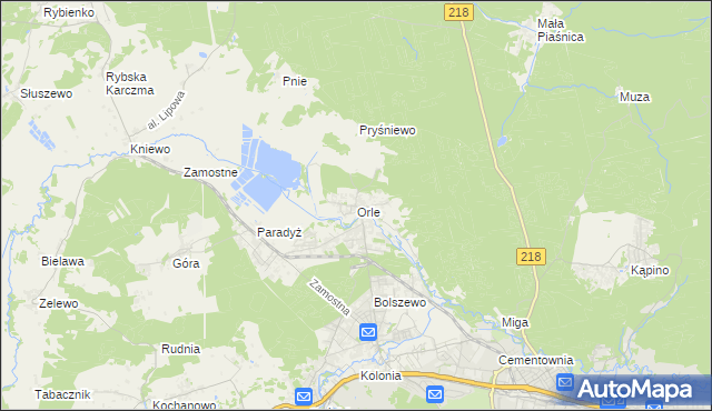 mapa Orle gmina Wejherowo, Orle gmina Wejherowo na mapie Targeo