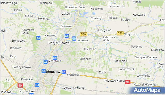 mapa Orły-Cesin, Orły-Cesin na mapie Targeo