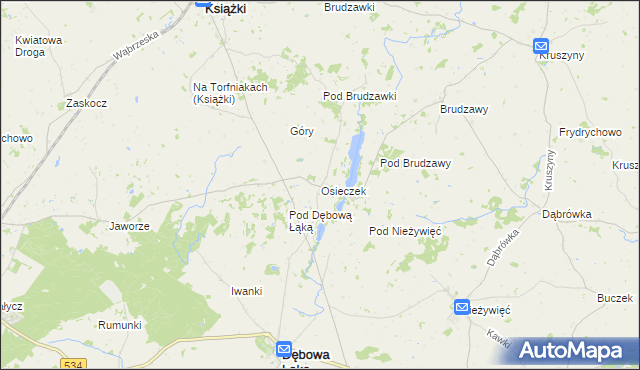mapa Osieczek gmina Książki, Osieczek gmina Książki na mapie Targeo