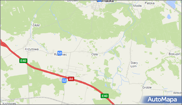 mapa Osła, Osła na mapie Targeo