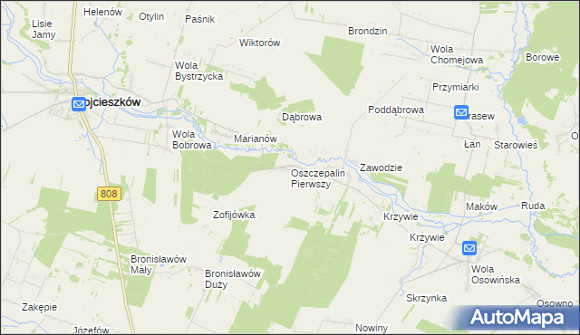 mapa Oszczepalin Pierwszy, Oszczepalin Pierwszy na mapie Targeo