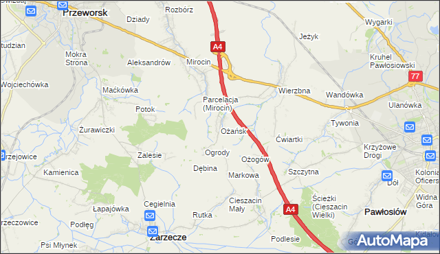 mapa Ożańsk, Ożańsk na mapie Targeo