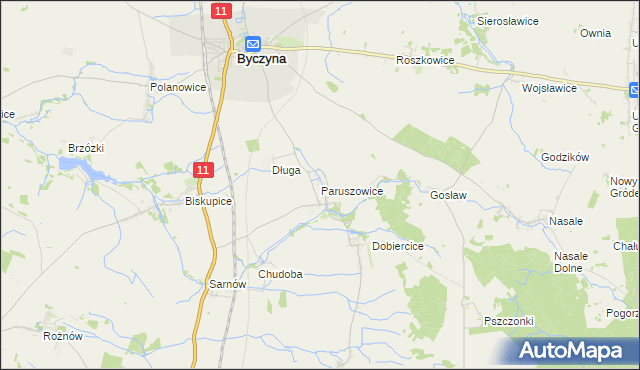 mapa Paruszowice, Paruszowice na mapie Targeo