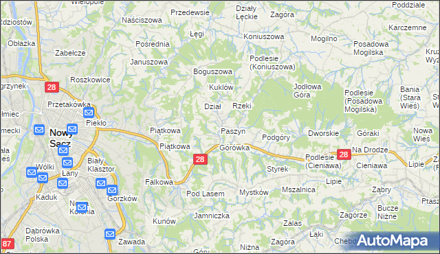 mapa Paszyn, Paszyn na mapie Targeo