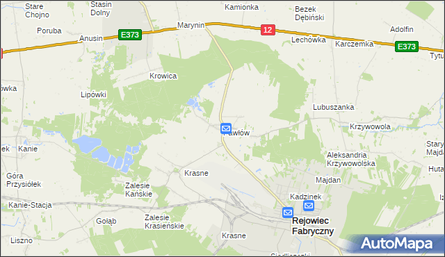 mapa Pawłów gmina Rejowiec Fabryczny, Pawłów gmina Rejowiec Fabryczny na mapie Targeo