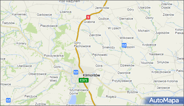 mapa Pęchowiec, Pęchowiec na mapie Targeo