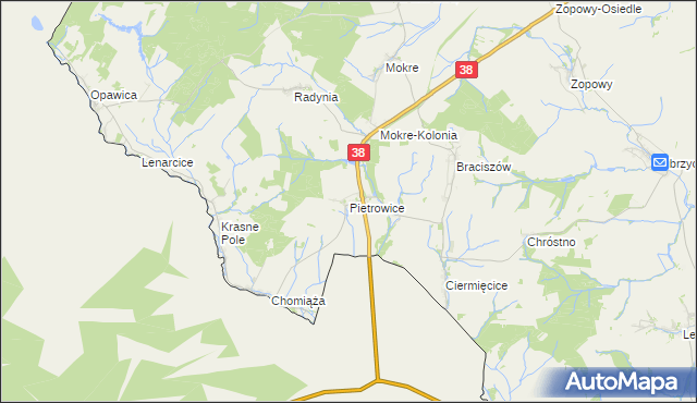 mapa Pietrowice, Pietrowice na mapie Targeo