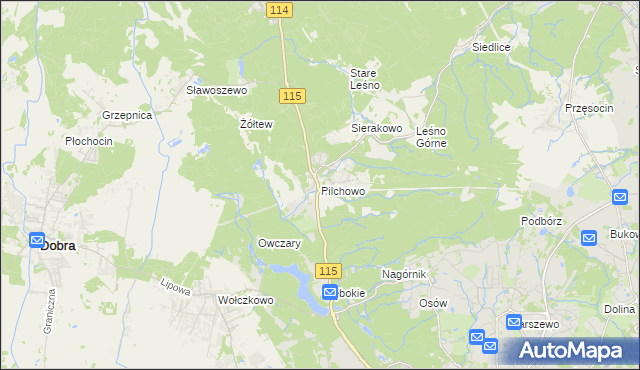 mapa Pilchowo, Pilchowo na mapie Targeo
