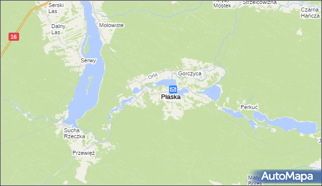 mapa Płaska, Płaska na mapie Targeo