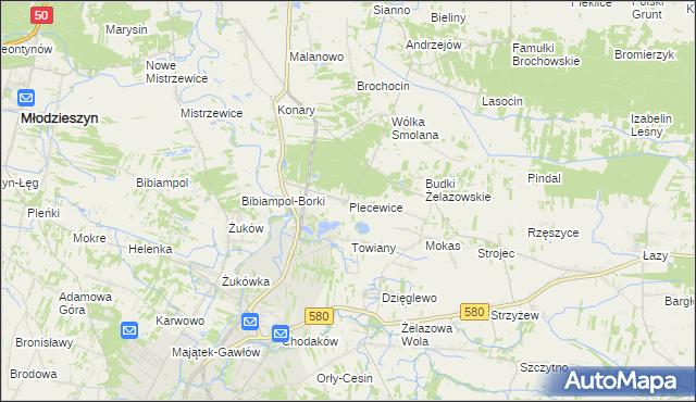 mapa Plecewice, Plecewice na mapie Targeo