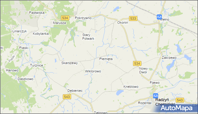 mapa Plemięta, Plemięta na mapie Targeo