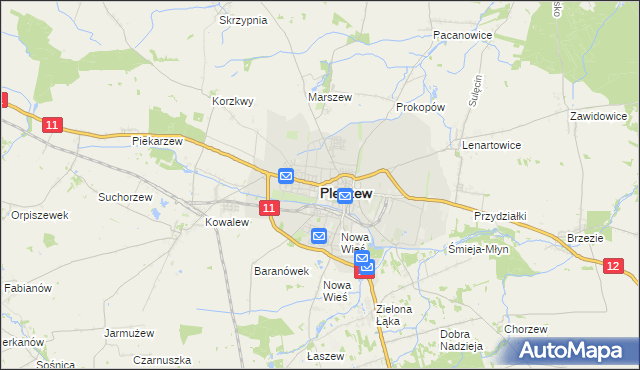 mapa Pleszew, Pleszew na mapie Targeo