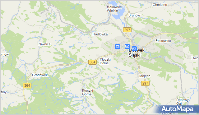 mapa Płóczki Dolne, Płóczki Dolne na mapie Targeo