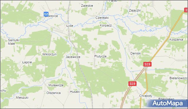 mapa Plutycze, Plutycze na mapie Targeo