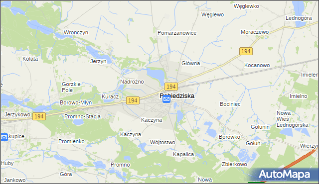 mapa Pobiedziska, Pobiedziska na mapie Targeo