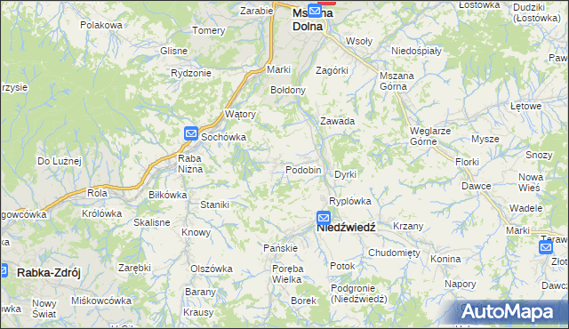 mapa Podobin, Podobin na mapie Targeo