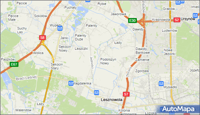 mapa Podolszyn Nowy, Podolszyn Nowy na mapie Targeo
