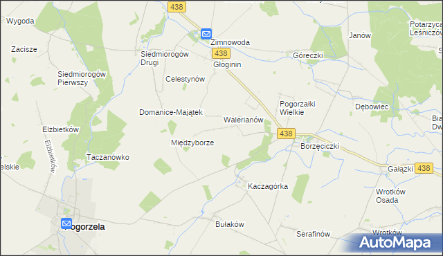 mapa Pogorzałki Małe, Pogorzałki Małe na mapie Targeo