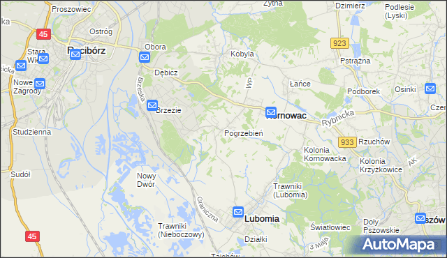 mapa Pogrzebień, Pogrzebień na mapie Targeo