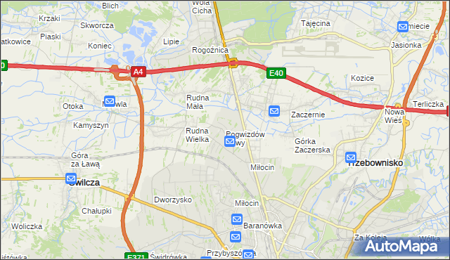 mapa Pogwizdów Nowy, Pogwizdów Nowy na mapie Targeo
