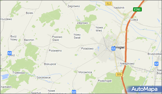 mapa Poladowo, Poladowo na mapie Targeo