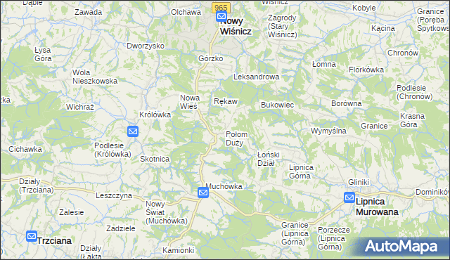 mapa Połom Duży, Połom Duży na mapie Targeo