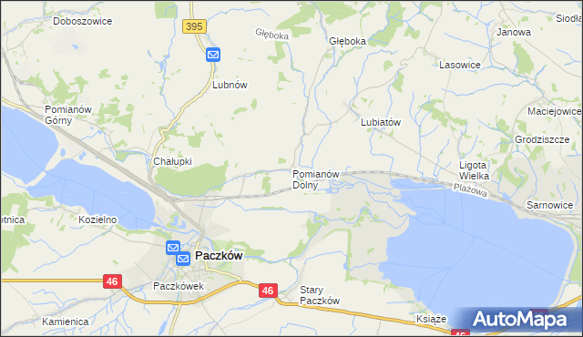 mapa Pomianów Dolny, Pomianów Dolny na mapie Targeo