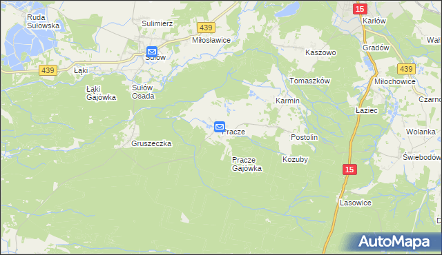 mapa Pracze, Pracze na mapie Targeo