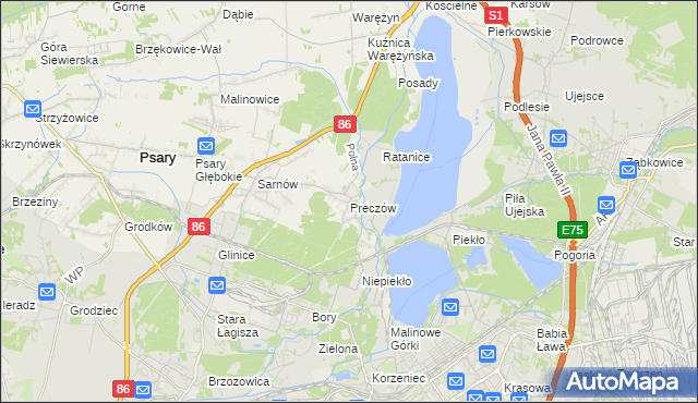 mapa Preczów, Preczów na mapie Targeo