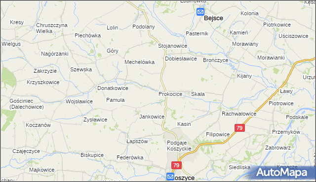 mapa Prokocice, Prokocice na mapie Targeo