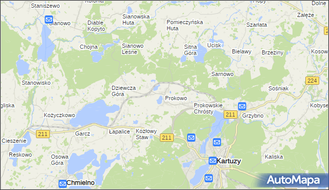 mapa Prokowo, Prokowo na mapie Targeo