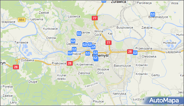 mapa Przemyśla, Przemyśl na mapie Targeo