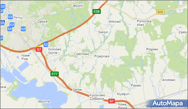 mapa Przezmark gmina Elbląg, Przezmark gmina Elbląg na mapie Targeo
