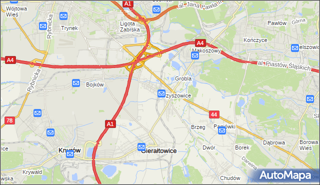 mapa Przyszowice, Przyszowice na mapie Targeo