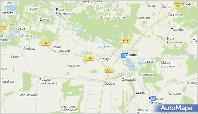 mapa Przytyki, Przytyki na mapie Targeo