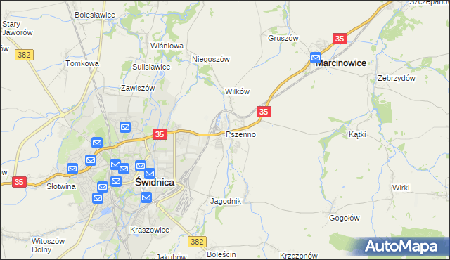 mapa Pszenno, Pszenno na mapie Targeo