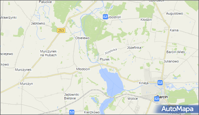 mapa Pturek, Pturek na mapie Targeo