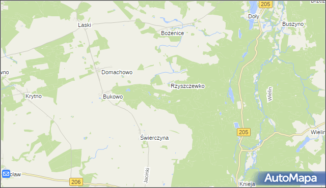 mapa Puławy gmina Polanów, Puławy gmina Polanów na mapie Targeo