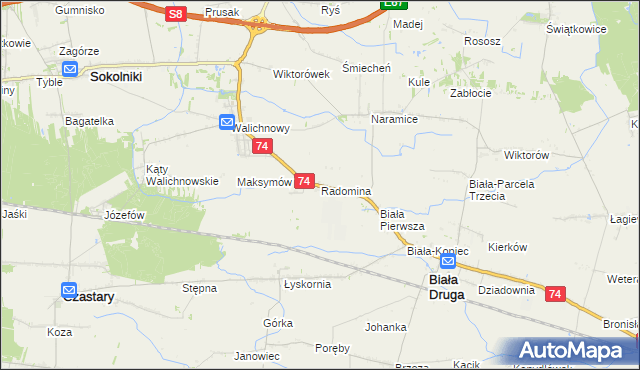 mapa Radomina, Radomina na mapie Targeo