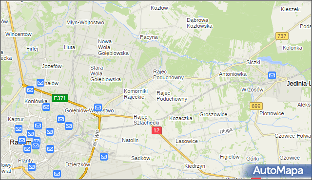 mapa Rajec Poduchowny, Rajec Poduchowny na mapie Targeo