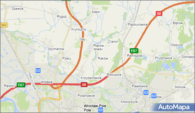 mapa Raków gmina Wisznia Mała, Raków gmina Wisznia Mała na mapie Targeo