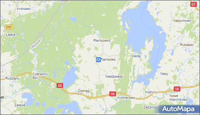 mapa Ramsowo, Ramsowo na mapie Targeo