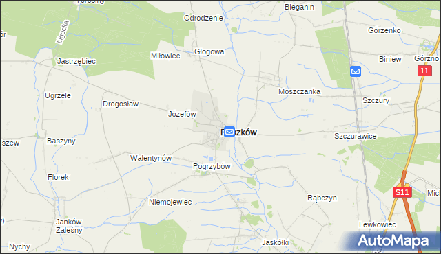 mapa Raszków powiat ostrowski, Raszków powiat ostrowski na mapie Targeo