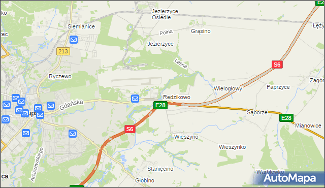 mapa Redzikowo, Redzikowo na mapie Targeo