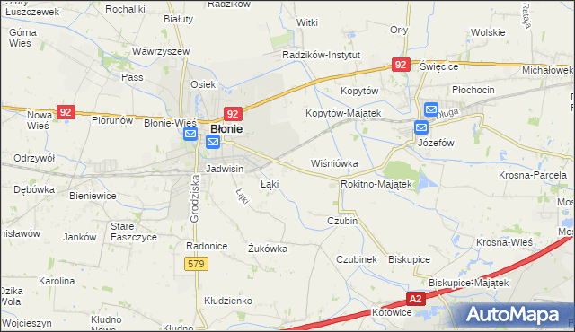mapa Rokitno gmina Błonie, Rokitno gmina Błonie na mapie Targeo