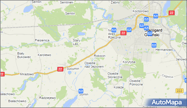 mapa Rokocin, Rokocin na mapie Targeo