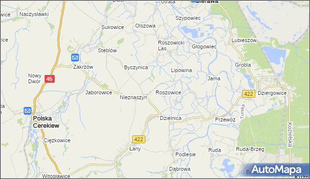 mapa Roszowice, Roszowice na mapie Targeo