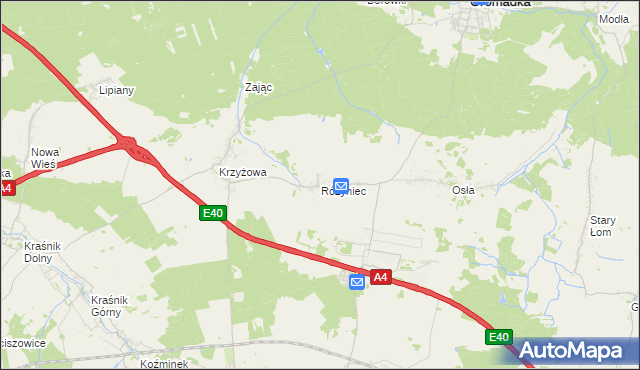 mapa Różyniec, Różyniec na mapie Targeo