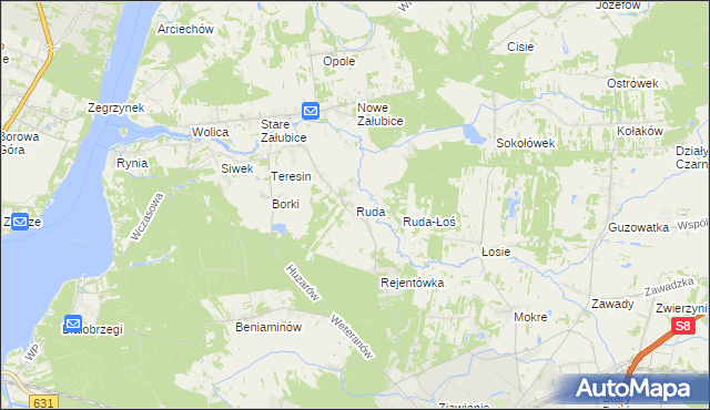 mapa Ruda gmina Radzymin, Ruda gmina Radzymin na mapie Targeo