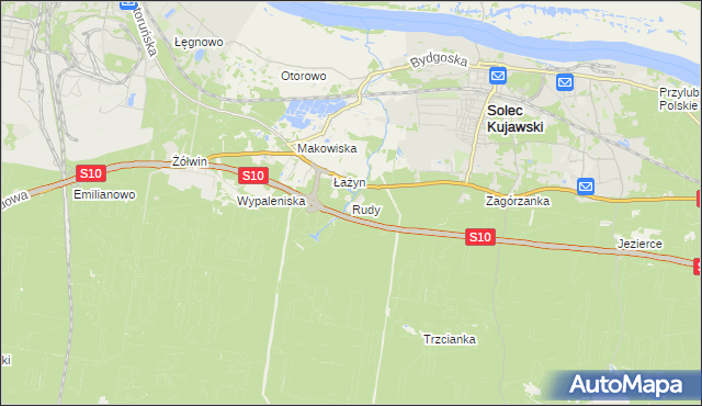 mapa Rudy gmina Solec Kujawski, Rudy gmina Solec Kujawski na mapie Targeo